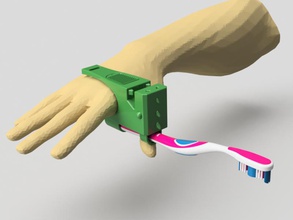 mão rex suporte escova dentes pinshape dente titular alcançar 3d design desafio 18 toothbrushholder escovas matterhacker enablethefuture dinossauros assist alça handtools ferramentas manuais 3d print model - Mito3D