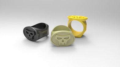 3d anel caveira pinshape crânio 3d print model - Mito3D