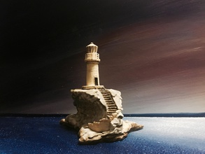 tourlitis lighthouse pinshape tower wizard island structure buildings minitures sea ocean greece greek sculpture sculptris 3d print model - Mito3D