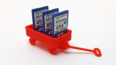 red wagon + sd card Halter pinshape Wagen Bildung 3d print model - Mito3D