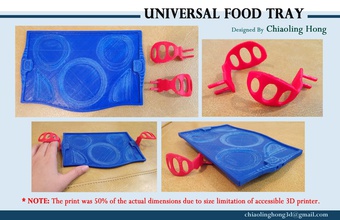 universal bandeja comida chegar concurso design pinshape alimentos cozinha ferramenta alcançar 3d desafio 18 3d print model - Mito3D