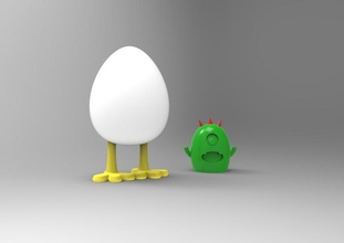 surprise egg pinshape cute funny alien 3d print model - Mito3D