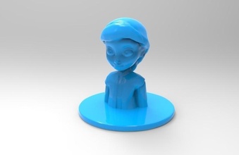 giovane elsa busto pinshape disegno 3d 3d print model - Mito3D