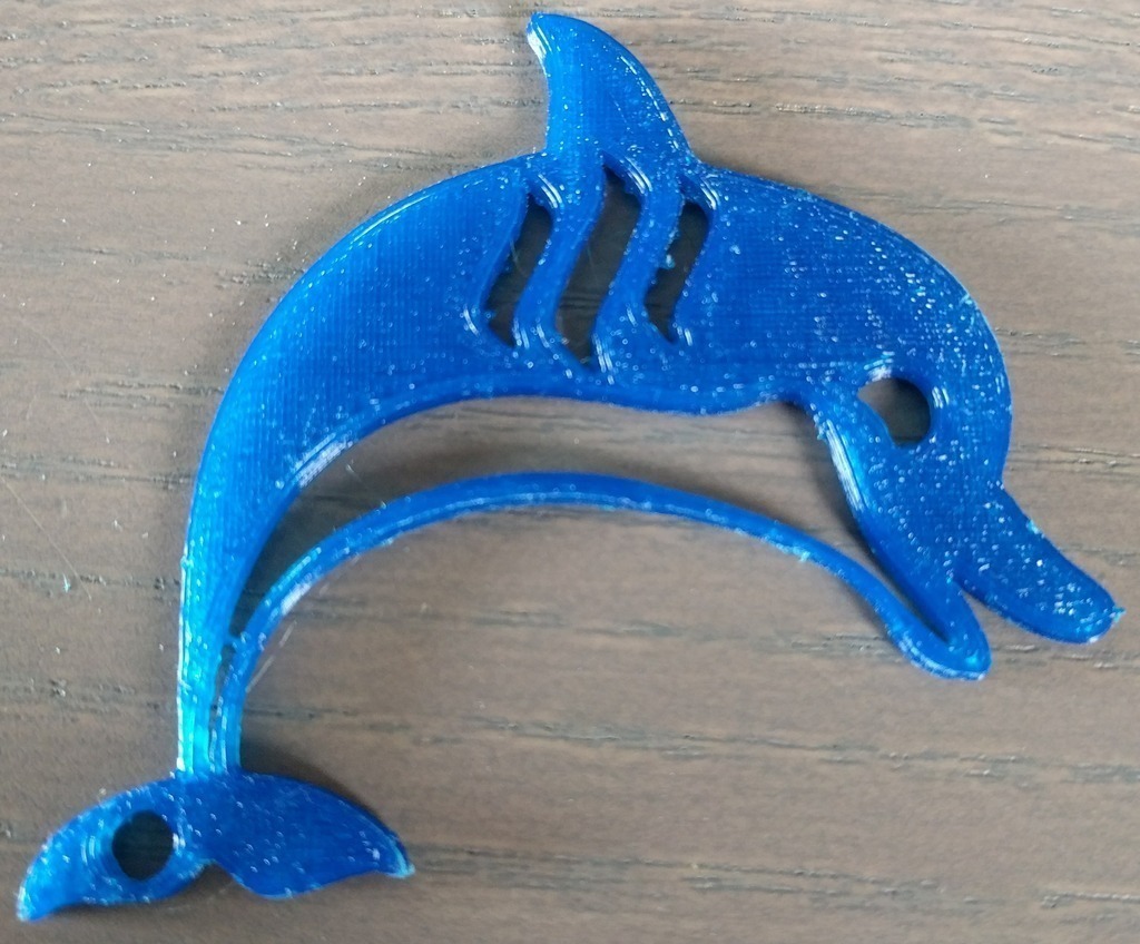 steemit keychain - dolphin pinshape 3d-design 3D print model - Mito3D