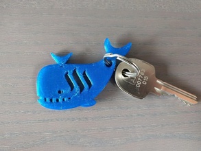 steemit whale keychain pinshape 3d-design 3d print model - Mito3D