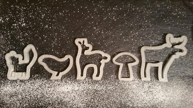 kış woodland kurabiye kalıbı pinshape Noel kesici fox tilki moose hayvan çerez 3d tasarım 3d print model - Mito3D