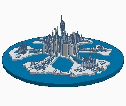 stargate şehir atlantis su yok destek remix pinshape 3d tasarım 3D print model - Mito3D