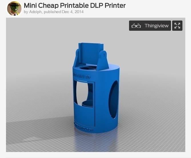 mini buon mercato stampabile dlp stampante pinshape disegno 3d 3D print model - Mito3D