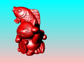 chanceux chat tirelire excédent annuel pinshape banque piggy 3d print model - Mito3D