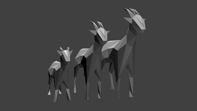 poly goat family pinshape low-poly adorable 3d print model - Mito3D