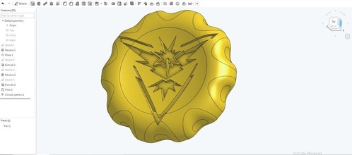 team instinct badge coin pinshape 3d-design 3d print model - Mito3D
