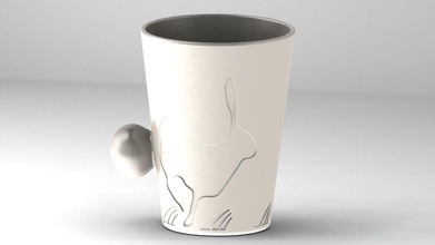 rabbit tail cup pinshape design-for-electronics-contest 3d print model - Mito3D