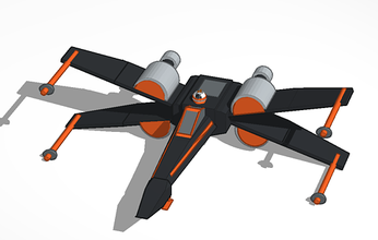 poe wing starfighter pinshape design per elettronica concorso guerre stellari 3d print model - Mito3D