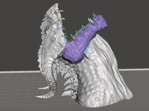 dragão busto robwzor boca aberta pinshape mítico fantasia abrir monstro cabeça 3d design 3d print model - Mito3D