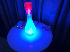 lightupvase pinshape design eletrônica concurso decoração presente coração batimentos cardíacos flor vaso rgb led luzes lâmpada subiu neopixel arduino 3d 3d print model - Mito3D