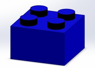 lego brick 2x2 pinshape 3d-design 3d print model - Mito3D