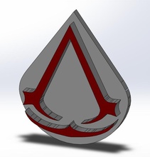 assassin's creed + keychain pinshape 3d-design 3d print model - Mito3D