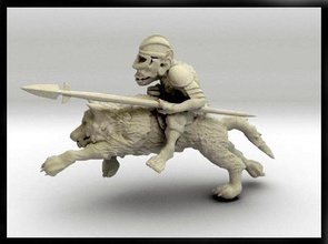 52 duende caballero carga lobo gigantesco pinshape Diseño 3d 3d print model - Mito3D