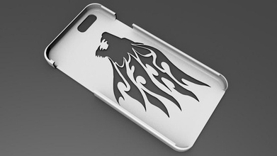 iphone 6 caso base tribale testa leone pinshape disegno 3d 3d print model - Mito3D