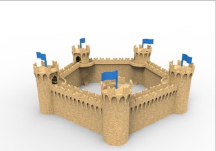 modulare mittelalterliche Burg sand pinshape 3d design 3d print model - Mito3D