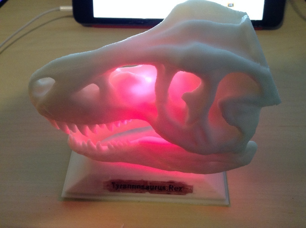 t rex cranio led remix pinshape disegno 3d 3D print model - Mito3D