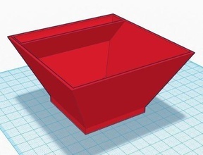 4 inch square bowl tray pinshape square-bowl 3d print model - Mito3D