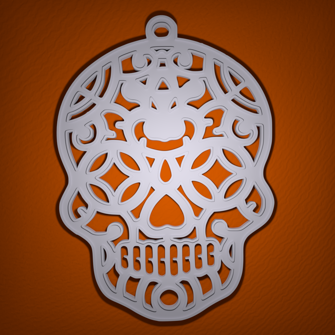 sugar skull halloween decoration pinshape halloween-prop halloween-decoration hallooween 3D print model - Mito3D