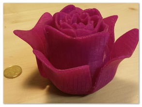 öffnen rose pinshape Blume 3d print model - Mito3D