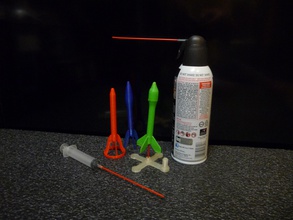 rocket science -- canned air pinshape ballistics water-rocket -canned-air-rocket engineering 3d print model - Mito3D