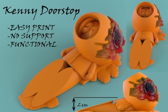 kenny doorstop pinshape office-kit-flower halloween comedy horror door south park 3d print model - Mito3D
