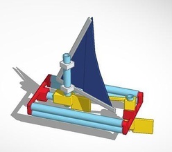 straw-cat sailboat pinshape catamaran soda straw 3d-design 3d print model - Mito3D