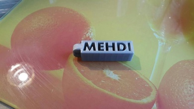 porte clefs pr nom mehdi pinshape 3d-design 3d print model - Mito3D