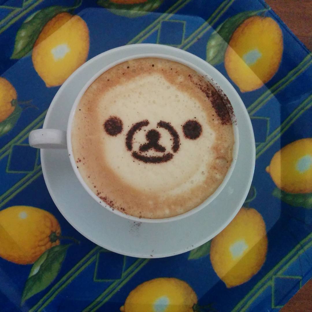 oso plantilla cacao arte cappuccino pinshape desayuno leche taza café art 3d galería símbolos 3D print model - Mito3D