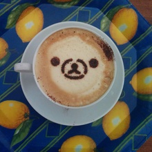 Bären Schablone Kakao Kunst cappuccino pinshape Frühstück tragen Milch Kaffee Tasse 3d 3d print model - Mito3D