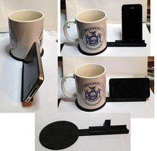 coffee coaster iphone holder desk updated version pinshape 3d-design 3d print model - Mito3D