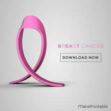 pink ribbon pinshape 3d-printable-model 3d-printable cancer-ribbon breast-cancer-awareness 3d print model - Mito3D
