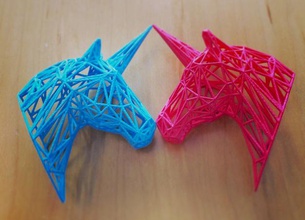 filo unicorno statua 3 pollici pinshape wireframe scultura art 3d print model - Mito3D