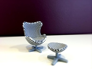 bolinhas egg chair pinshape eames ovo presidente moderno miniaturas móveis 3d print model - Mito3D