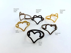 filo cuore formato dell'anello 7 pinshape elle gioielli progettazione concorso wireframe anello moda 3d print model - Mito3D
