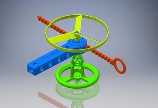 hélice spinning lanzador pinshape Diseño 3d 3d print model - Mito3D