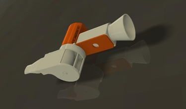 blow-powered led flashlight pinshape 3d-design 3d print model - Mito3D