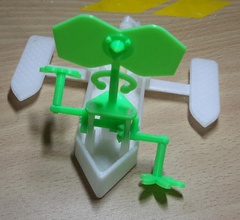 rubber band-powered frilled lizard running water pinshape 3d-design 3d print model - Mito3D
