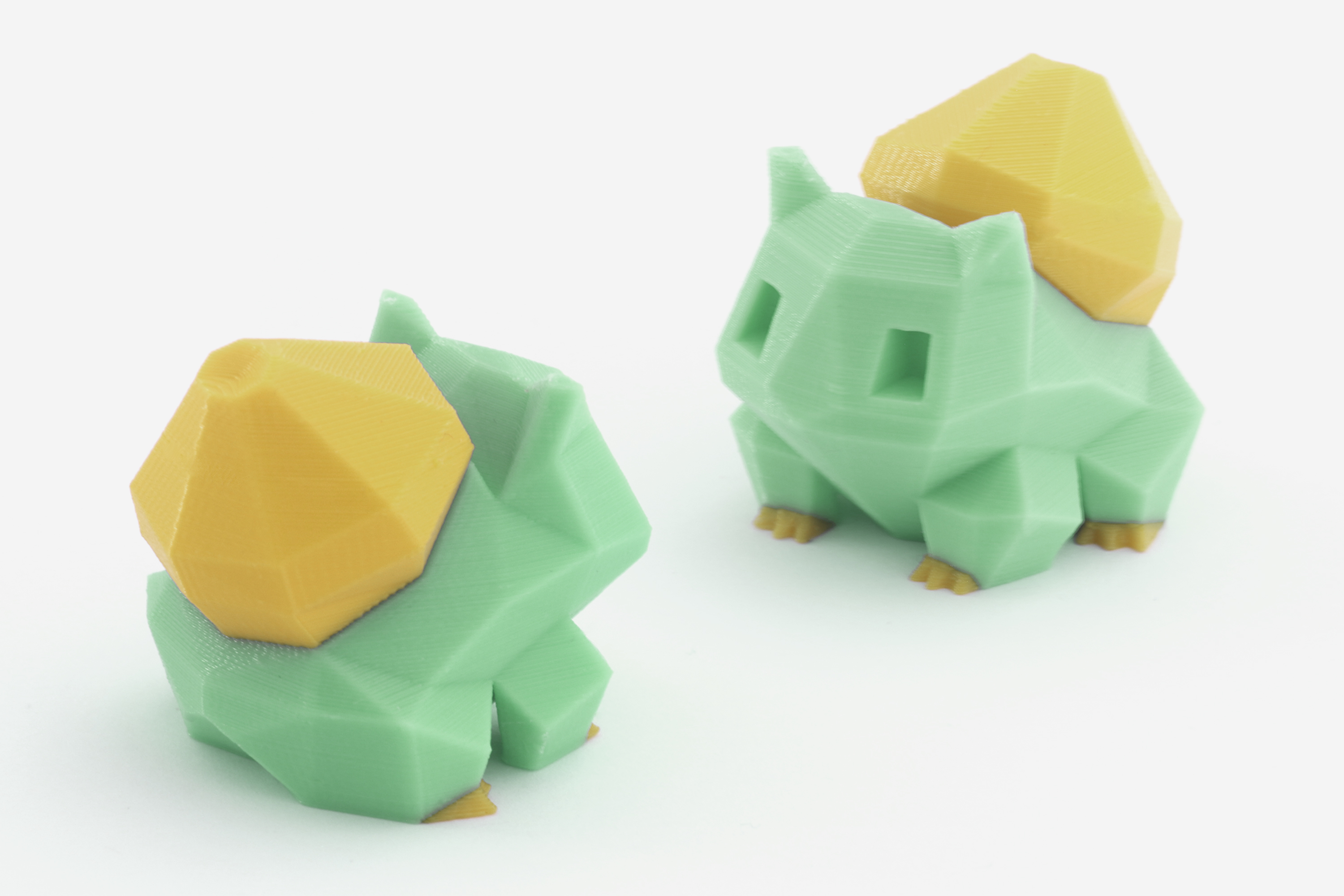 low poly bulbasaur multi doble extrusión versión pinshape juegos video vídeo juego ultimaker 3 tortuga totodile squirtle simple sigma retro prusa i3 polígonos polígono poli pokemon pixelart pixel pikachu nintendo mk2 mínimo geometría geométricas jugador gameboy game boy facetas faceta extrusor dual cyndaquil color chikorita charmander muchacho bcn3d 3ds 3D print model - Mito3D