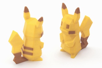 low poly pikachu multi dual extrusão versão pinshape 3d design 3d print model - Mito3D