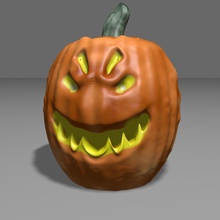 zucca male pinshape spooky divertente creatura monster halloween 3d print model - Mito3D