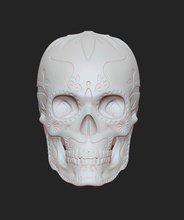 sugar skull updated file 12-1-16 pinshape figure figures dia-de-los-muertos day-of-the-dead sugar-skull halloween halloween-prop 3d print model - Mito3D