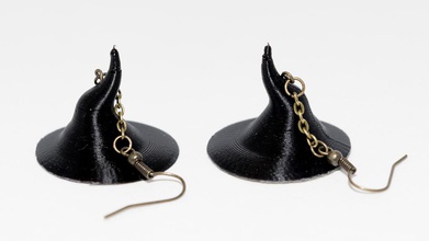 witch hat earings pinshape halloween earrings witch-hat 3d-design 3d print model - Mito3D