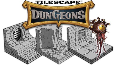 tilescape dungeons modular terrain sample pack pinshape fantasy malifaux savage-worlds pathfinder dungeon dungeons-and-dragons 3d-design 3d print model - Mito3D