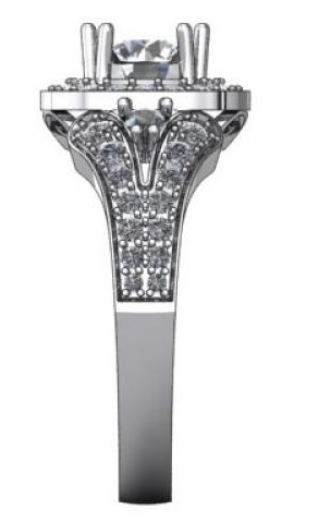 wedding ring sapphir pinshape diamond wedding-ring 3D print model - Mito3D
