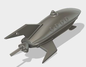 futurama rocket keychain pinshape cosplay-design-contest futurama-rocket 3d print model - Mito3D